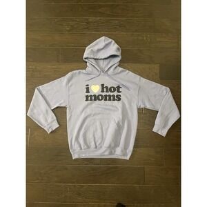 Danny Duncan I Love Heart Hot Moms Blue Hoodie Sweatshirt Size Adult Medium